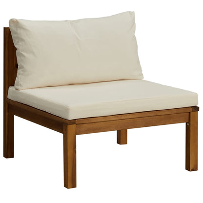 Garden Lounge Set Cream and Acacia wood