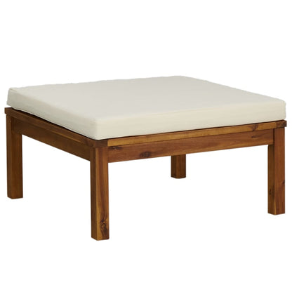 Garden Lounge Set Cream and Acacia wood