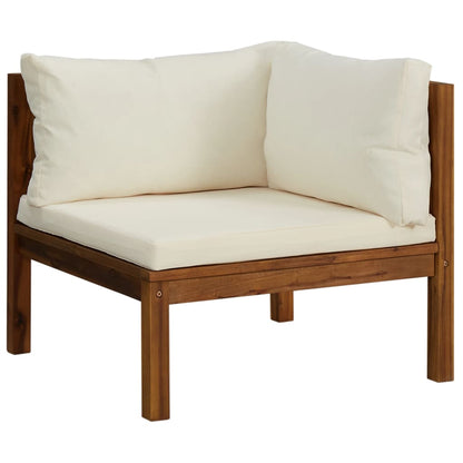 Garden Lounge Set Cream Solid Acacia wood Modular