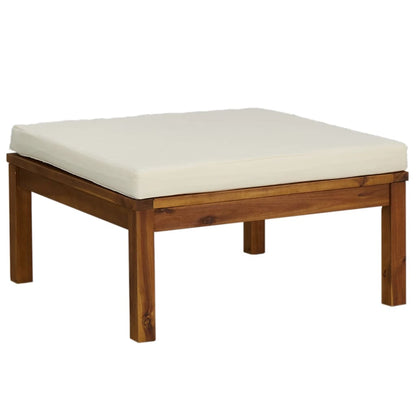 Garden Lounge Set Cream Solid Acacia wood Modular