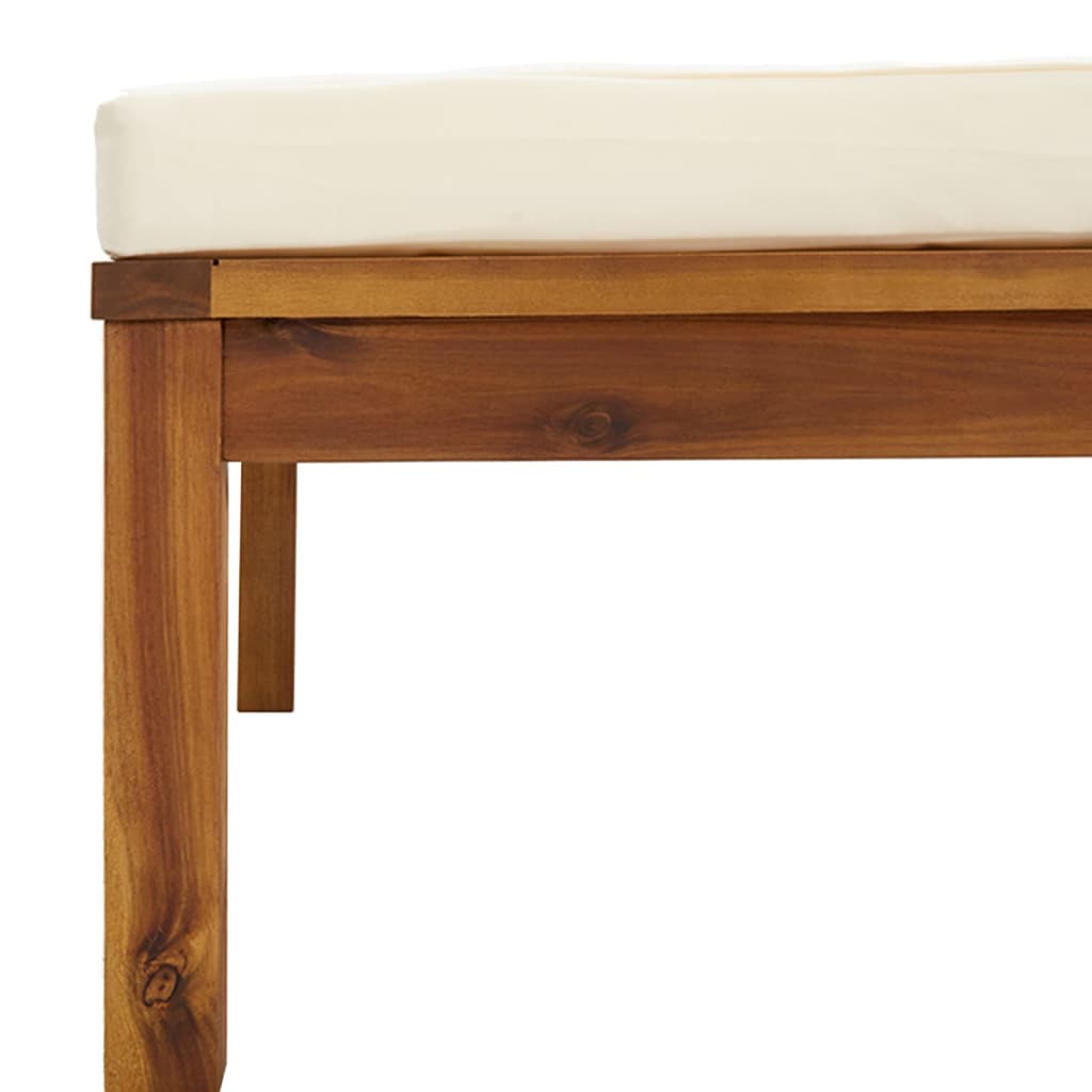 Garden Lounge Set Cream Solid Acacia wood Modular