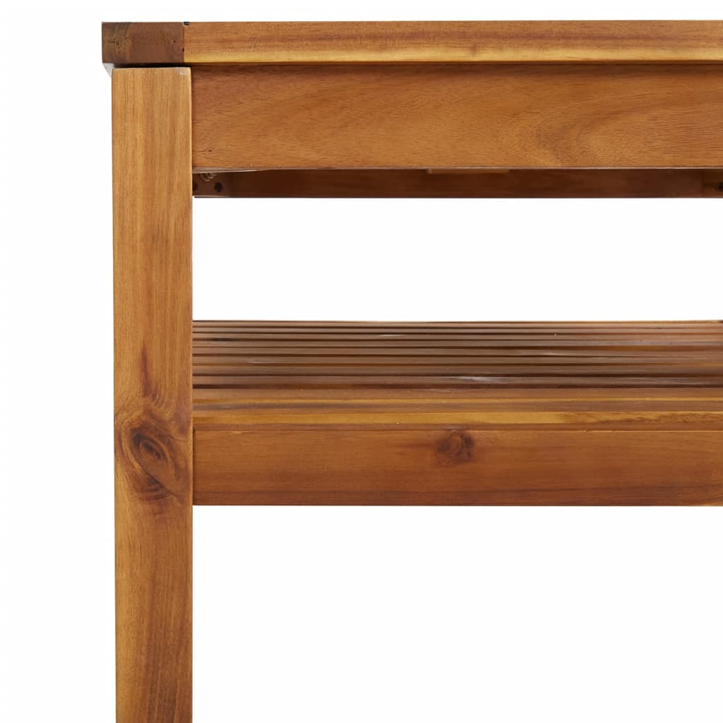 Garden Lounge Set Cream, Acacia wood Solid Acacia wood, fabric
