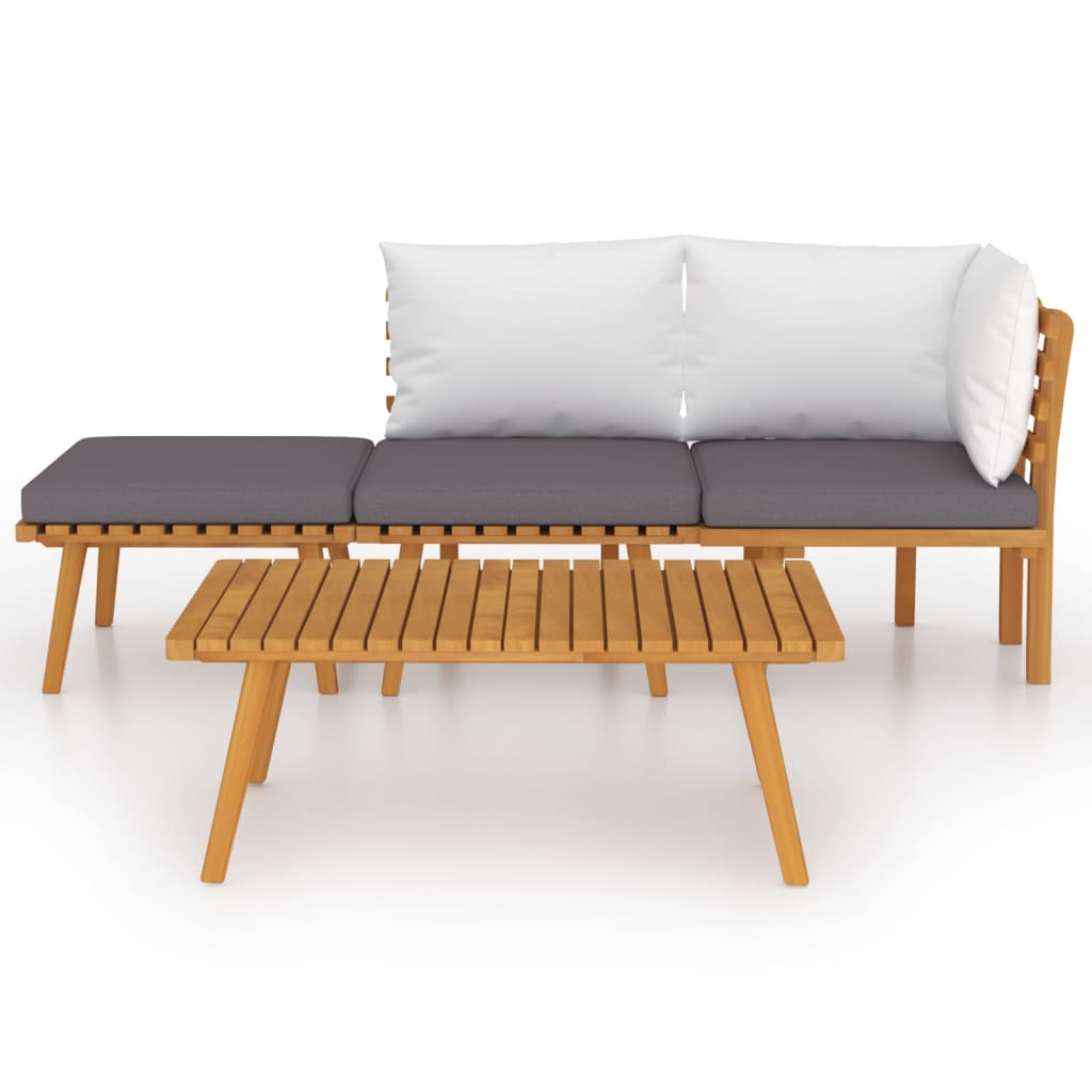 Garden Lounge Set Dark grey, white