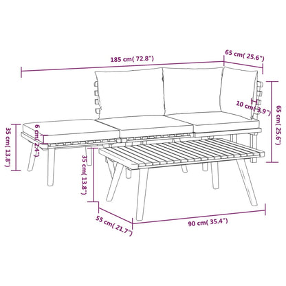 Garden Lounge Set Dark grey, white