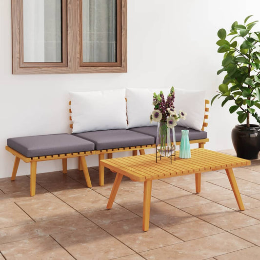 Garden Lounge Set Dark grey, white