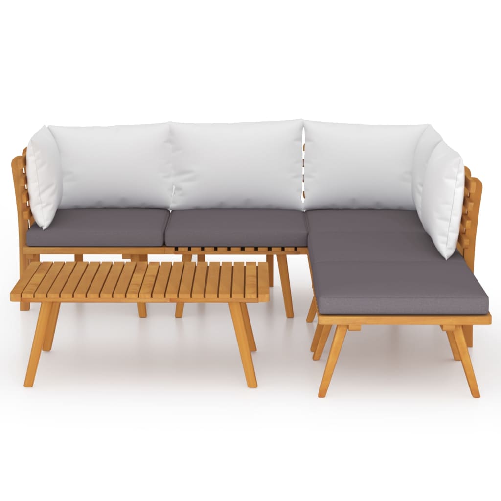 Garden Lounge Set Dark grey and white