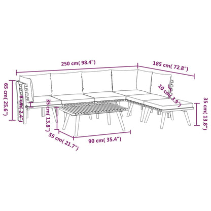 Garden Lounge Set Dark grey Solid acacia wood