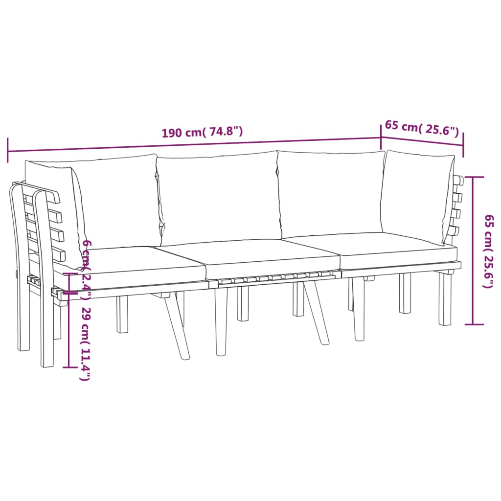 Garden Lounge Set Dark grey, white