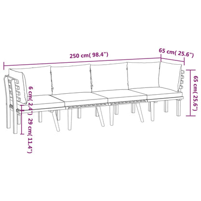 Garden Lounge Set Dark grey, white