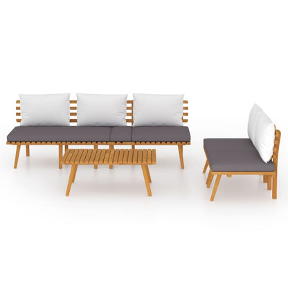 Garden Lounge Set Dark grey Solid acacia wood Medium Modular