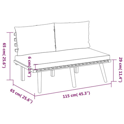 Garden Lounge Set Dark Grey Solid Acacia Wood Modular