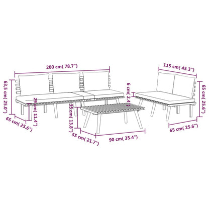 Garden Lounge Set Dark grey, White