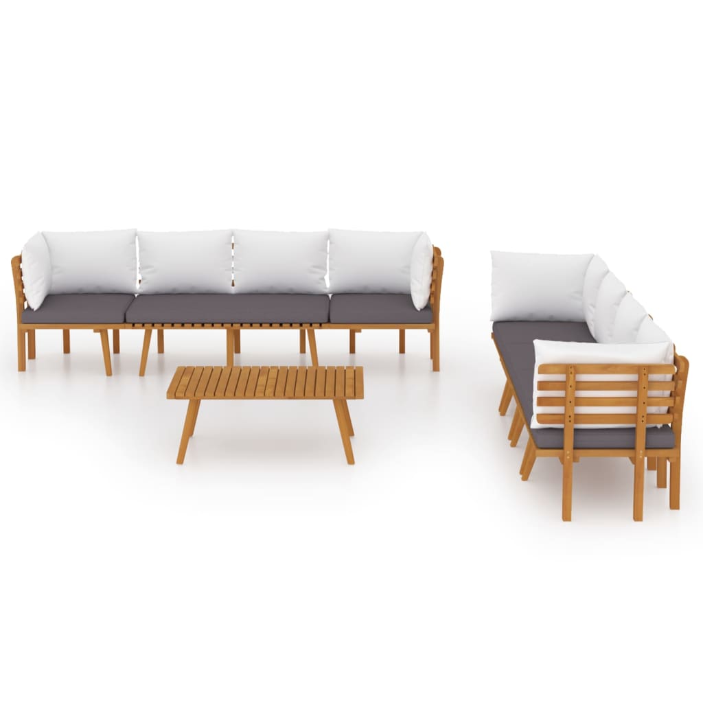Garden Lounge Set Dark grey, white