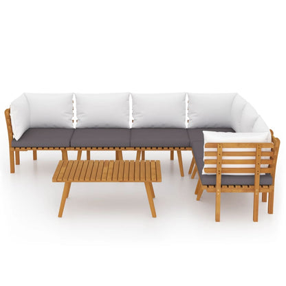 Garden Lounge Set Dark grey Solid Acacia wood Large Modular