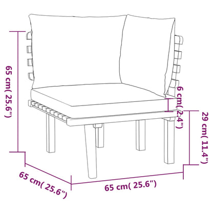 Garden Lounge Set Dark grey Solid Acacia wood Large Modular