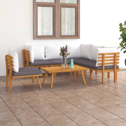Garden Lounge Set Dark grey Solid Acacia wood Large Modular