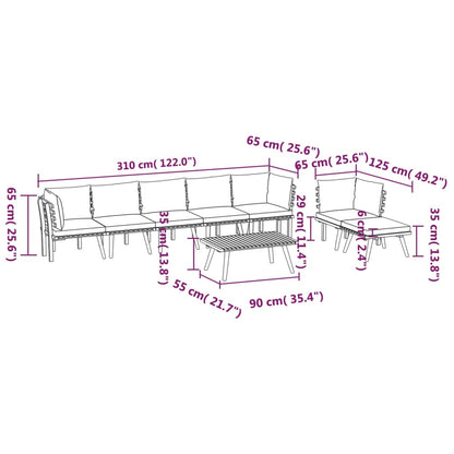Garden Lounge Set Dark grey, white