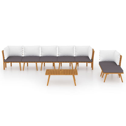 Garden Lounge Set Dark grey, white
