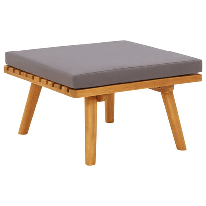 Garden Lounge Set Dark grey, white Solid acacia wood, polyester