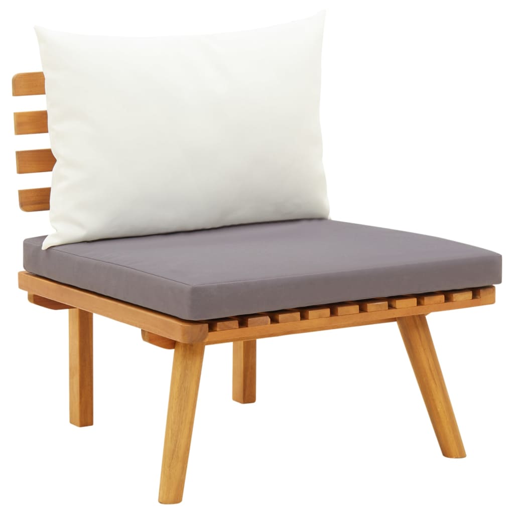 Garden Lounge Set Dark Grey Solid Acacia Wood Large Modular