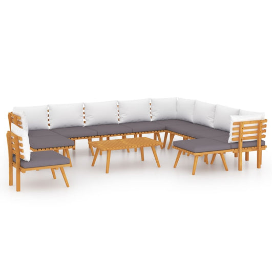 Garden Lounge Set Dark grey, white