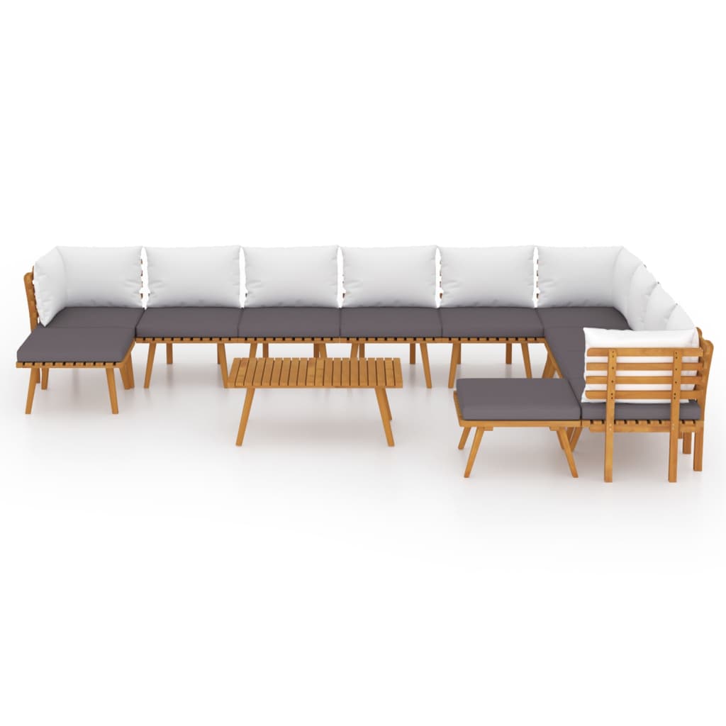 Garden Lounge Set Dark grey, white