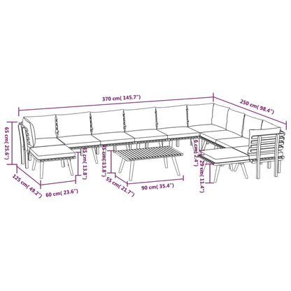 Garden Lounge Set Dark grey, white