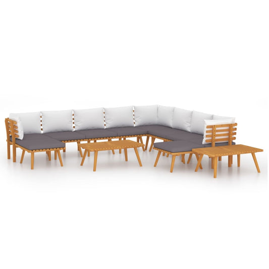 Garden Lounge Set Dark grey, white