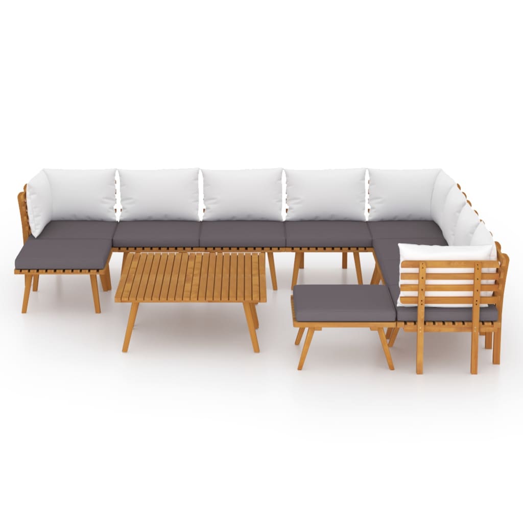 Garden Lounge Set Dark grey, white