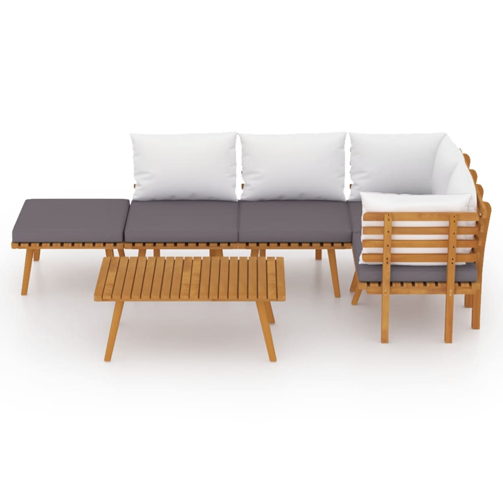 Garden Lounge Set Dark Grey, White