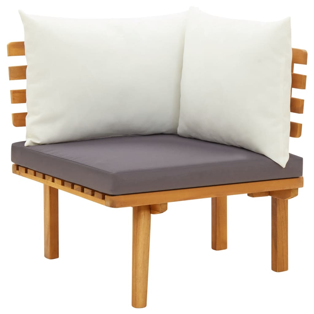Garden Lounge Set Dark Grey, White