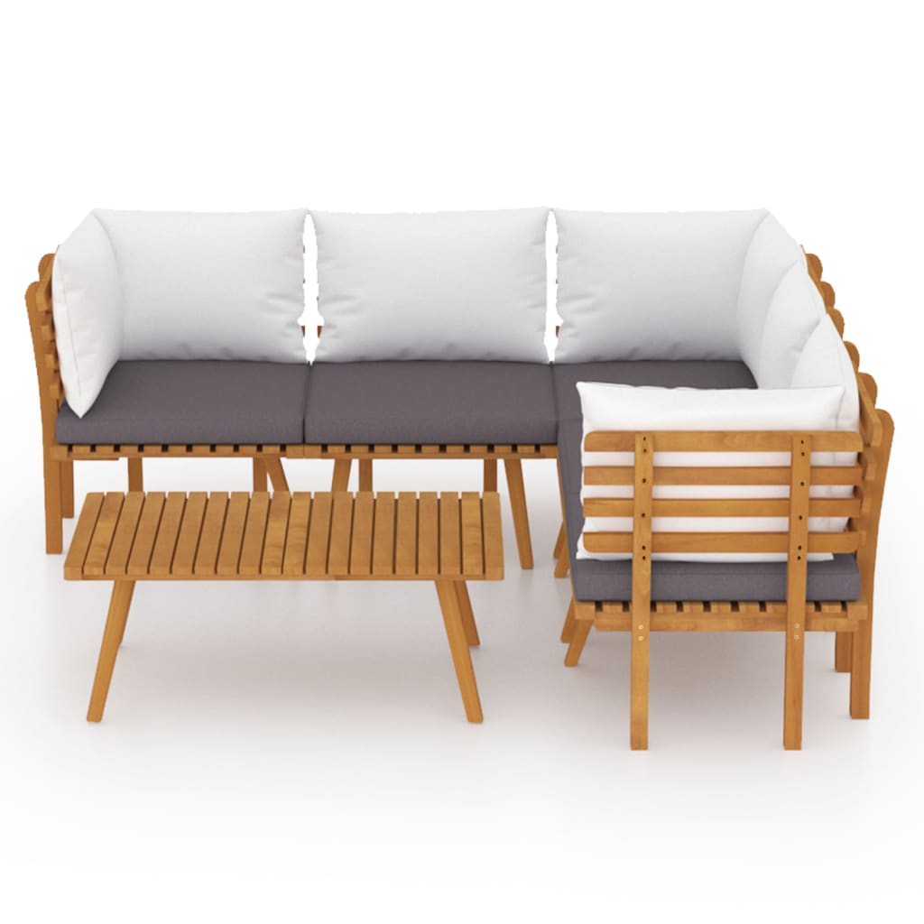 Garden Lounge Set Dark grey, white