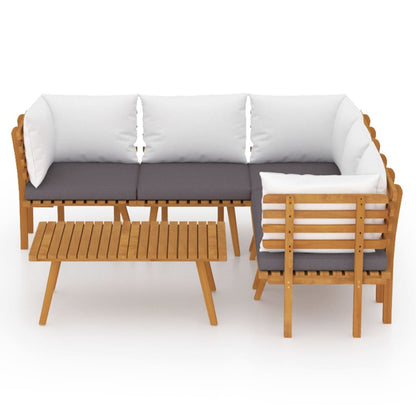 Garden Lounge Set Dark grey, white