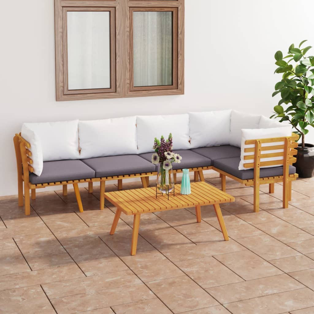 Garden Lounge Set Dark grey, white