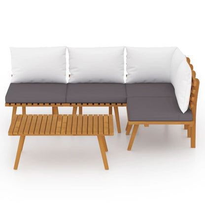 Garden Lounge Set Dark grey and white