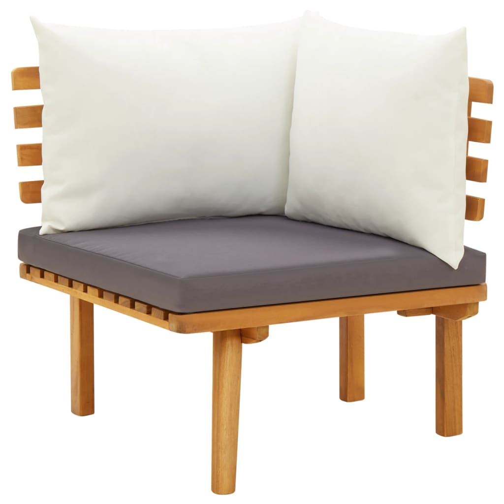 Garden Lounge Set Dark grey and white