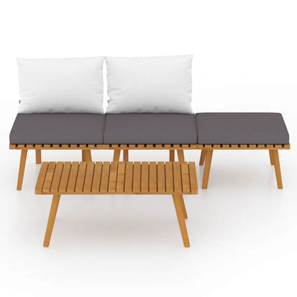 Garden Lounge Set Dark grey Solid acacia wood Medium Modular