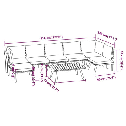 Garden Lounge Set Dark grey, white