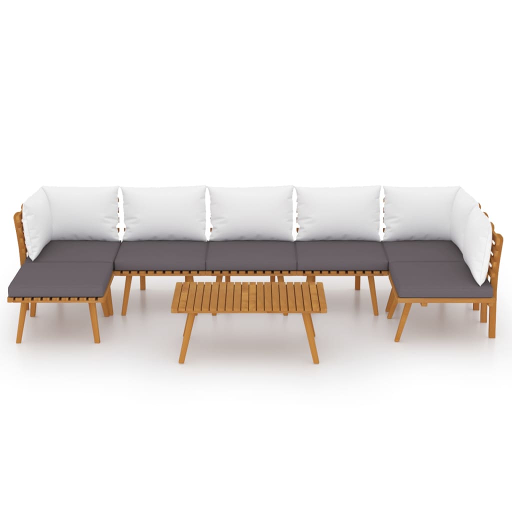 Garden Lounge Set Dark grey, white