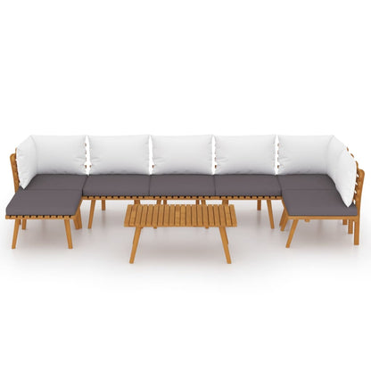 Garden Lounge Set Dark grey, white