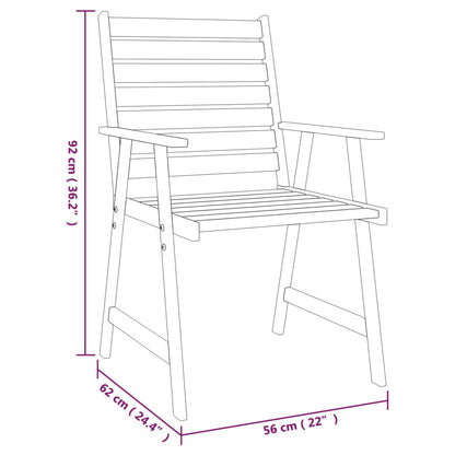 Garden Dining Set Natural Wood Solid acacia wood Durable
