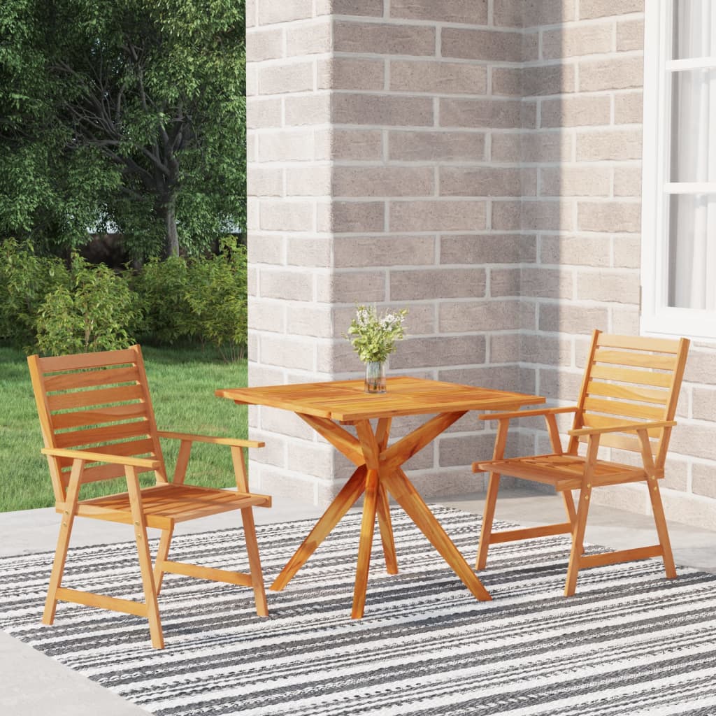 Garden Dining Set Natural Wood Solid acacia wood Durable