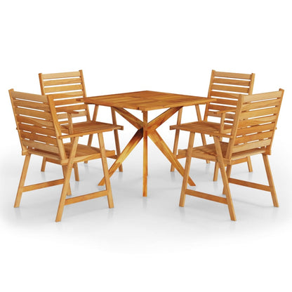 Garden Dining Set Natural wood Solid acacia wood 5 piece set