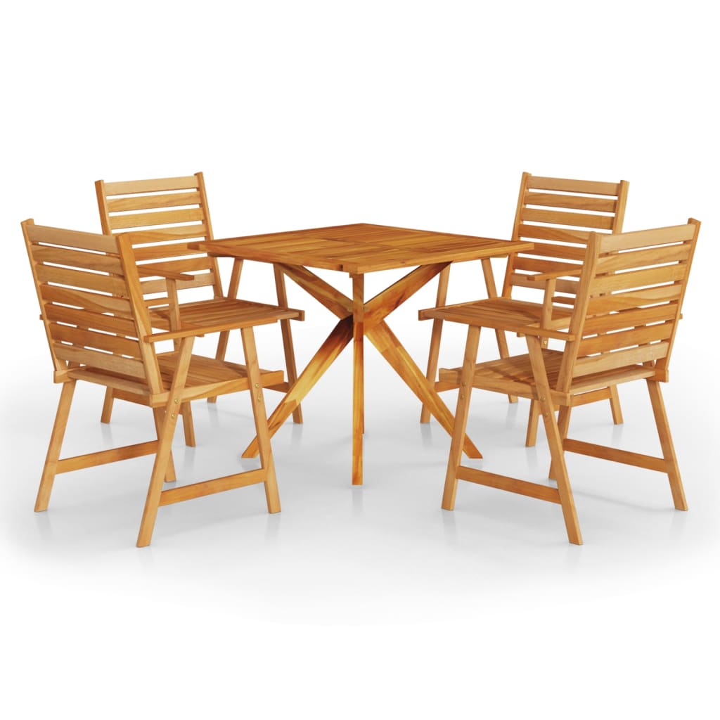 Garden Dining Set Natural wood Solid acacia wood 5 piece set