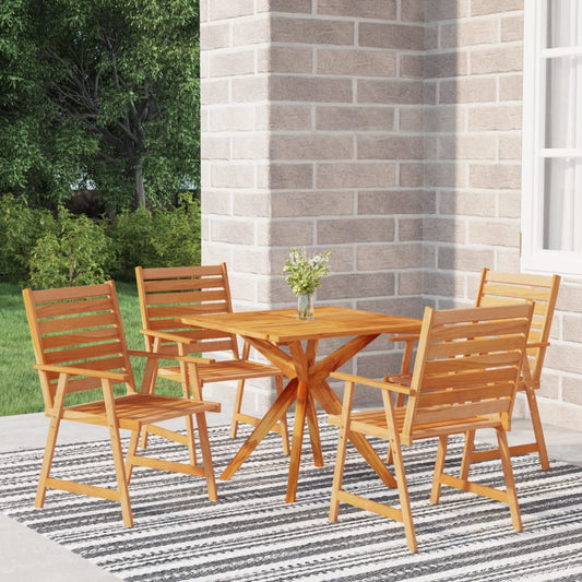 Garden Dining Set Natural wood Solid acacia wood 5 piece set