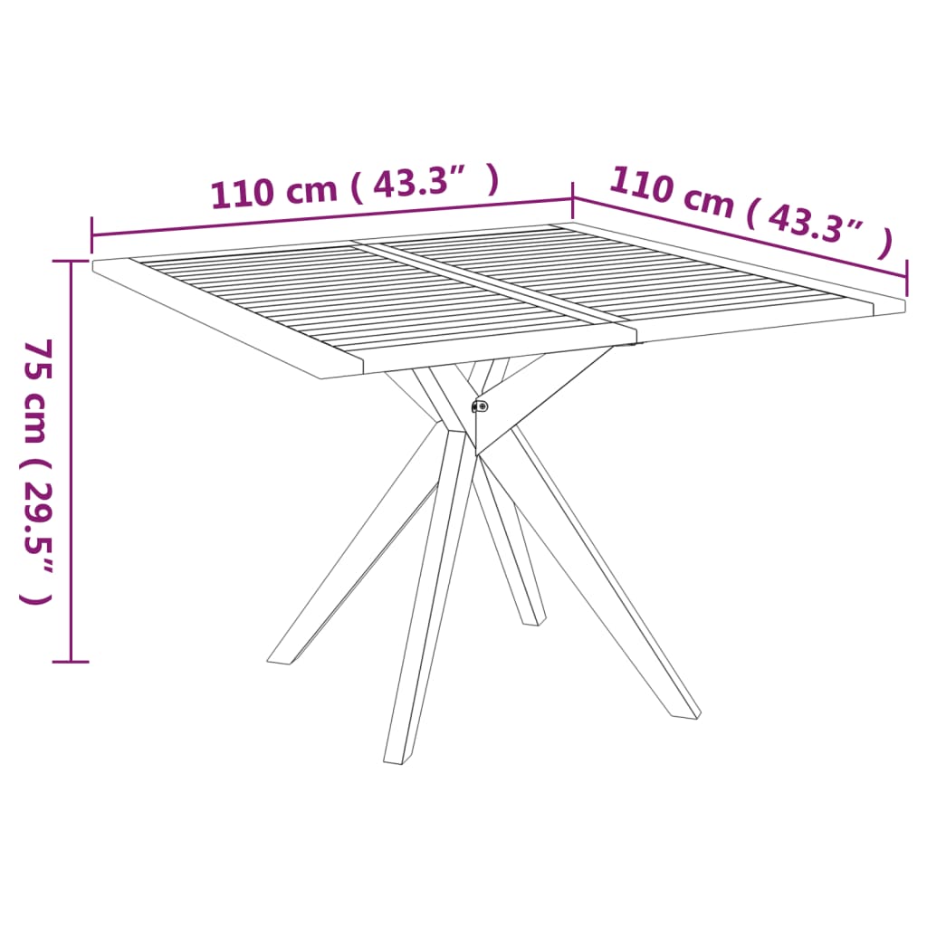 Garden Dining Set Natural wood Solid Acacia wood Medium