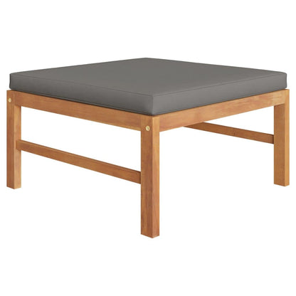 Garden Lounge Set Grey Teak Wood Medium Durable