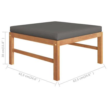 Garden Lounge Set Grey Teak Wood Medium Durable