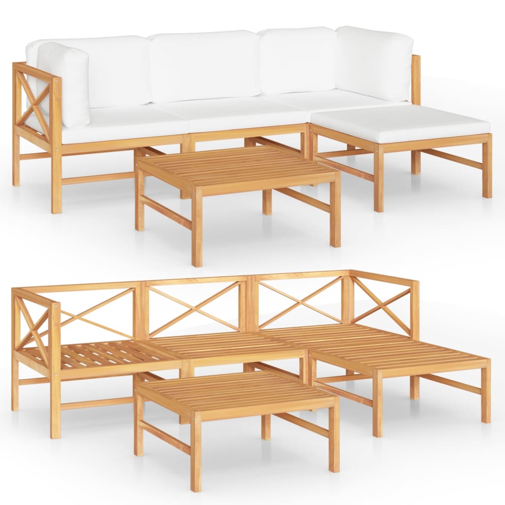 Garden Lounge Set Teak Solid Teak Wood Large Durable