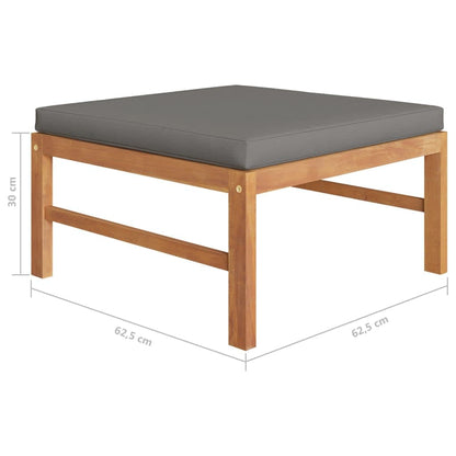 Garden Lounge Set Grey Solid Teak Wood Medium Seats Many